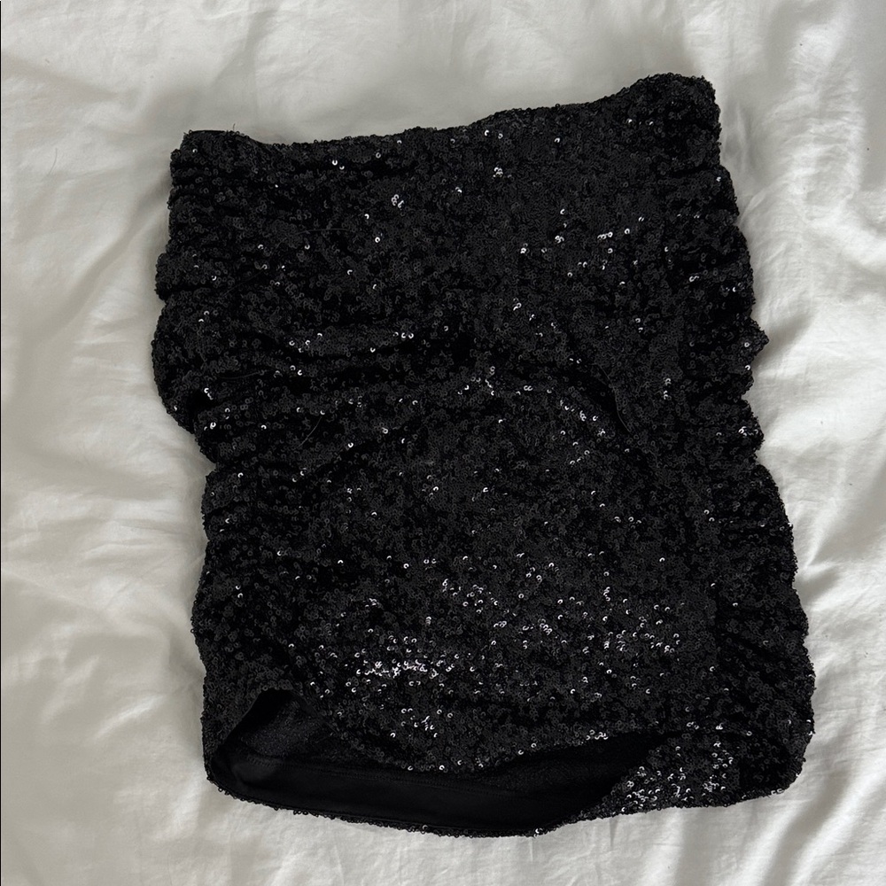 Express Shimmering Black Sequin Skirt